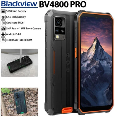 Blackview BV4800 PRO 4G LTE Rugged Smartphone Android 14 Mobile Outdoor NFC 128G - Image 1 of 4