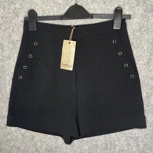 Firetrap Blackseal Damenshorts S/10 schwarz Ösen Hotpants neu mit Etikett - Bild 1 von 13