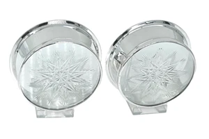 Par de posavasos para botellas de champán/vino de plata de ley y cristal de fina calidad 662 g - Imagen 1 de 24
