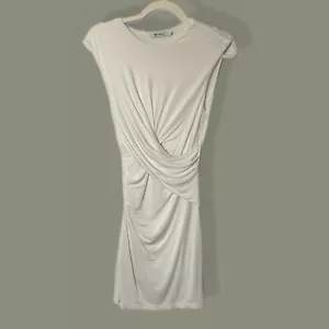T Alexander Wang Ruched Draping Ivory Dress, Body Contouring Elevated Basics, S - Picture 1 of 4
