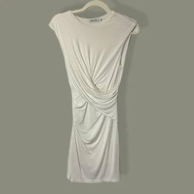 Vestido T Alexander Wang Acanalado Drapeado Marfil, Contorno Corporal Elevado Básicos, S Foto 1 de 4
