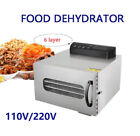 Commercial 6 Trays Electric Food Dehydrator Machine Fruit Jerky Beef Meat Dryer