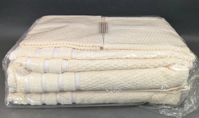 Luxury Cotton Towel Set - 100% Egyptian Cotton 6 Piece Set ~ Ivory - Image 1 of 4