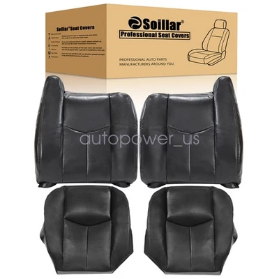 Cubiertas de asiento delanteras para camioneta de trabajo Chevy Silverado 2003-2006 sin reposabrazos gris oscuro Foto 1 de 4