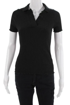 Polo básico negro Goldie para mujer manga corta con cuello talla S Foto 1 de 4