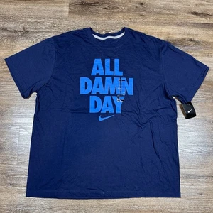 Nike Camicia Uomo 3XL Blu Navy Tutto Damn Day Abbigliamento Sportivo Just Do It Palestra Atleta Nuova con etichette - Foto 1 di 3