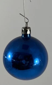 Old Vintage Antique Christmas Holiday Ornament Decoration-Shiny Brite Blue Ball - Picture 1 of 7