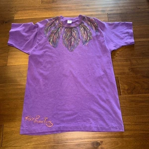 1992 Kaiko Productions Feather Graphic Tee Purple XL USA Single Stitch - Bild 1 von 7