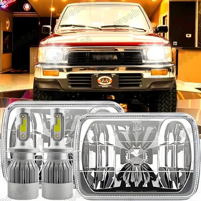Pair 5x7" 7x6" LED Headlights Hi/Lo DRL For Toyota Pickup 82-95 Tacoma 1995-1997 - Image 1 of 4