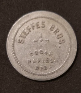 Cedar Rapids Nebraska Steffes Bros 1,00 $ in Merchandise Trade Token - Bild 1 von 2
