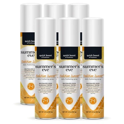 Summer's Eve Tahitian Sunset Daily Feminine Spray, 2 oz, 6 Pack - Image 1 of 4