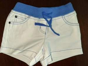 NWT 5 Mini Boden White Shorts w/ Blue Accents - Picture 1 of 2