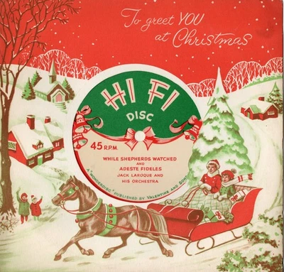 JACK LAROQUE AND HIS ORCHESTRA - CHRISTMAS CARD FLEXI DISC 45RPM - NOVEL PRESENT - Image 1 of 4