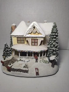 VTG Thomas Kinkade Hawthorne Village Christmas Victorian Homestead Lighted House - Picture 1 of 9