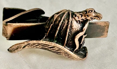 Vintage Men's 1960’s Fire Helmet TIE CLASP Bronze Copper Fireman Firefighter Hat - Image 1 of 4