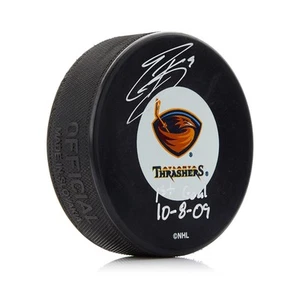 Evander Kane Signed Atlanta Thrashers & Dated 1st Goal Puck - Picture 1 of 2
