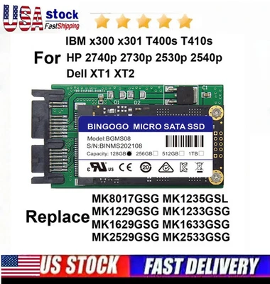 1.8“ 128GB MICRO SATA Internal SSD FOR HP EliteBook 2530p 2540p 2730p 2740p - Image 1 of 4