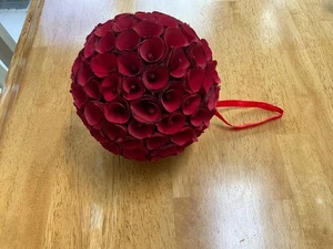 Weihnachtsschmuck/Blumenkusskugel/Pomander/Topiary Rasierholz tiefrot - Bild 1 von 2