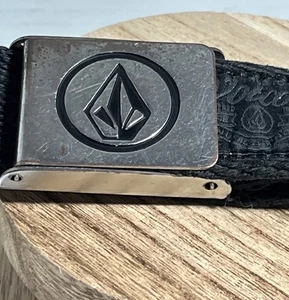 Vintage Volcom Canvas Gürtel Herren Einheitsgröße schwarz Adj. Logo Buckle Skater "siehe Bilder" - Bild 1 von 6
