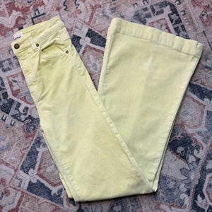 Rolla's Eastcoast Flare High Rise Corduroy Pants Pastel Yellow - 25 - Picture 1 of 10