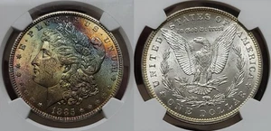 1885 P Morgan Silver Dollar $1 NGC MS 63 Beautiful Toning!! - Picture 1 of 11