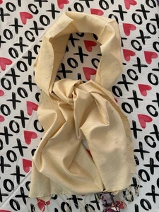 Leichter Damenschal Seide Nikaya Kambodscha beige rechteckig 15 "x 62" neu mit Fehler - Bild 1 von 10