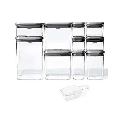 Juego de contenedores POP de 12 piezas de almacenamiento hermético para organización de despensa de alimentos secos Foto 1 de 4