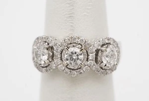 14k Karat White Gold Diamond Ring. Size 5.0. Nice Filigree. 1.35/cts - Picture 1 of 13
