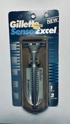 Original Gillette Sensor Excel Razor with 2 Cartridges 1993 USA New Old Stock - Image 1 of 2