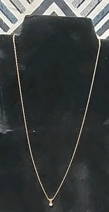 Collar solitario de diamantes naturales exquisitos de oro de 14 quilates de 1/4 quilate de 17" - Imagen 1 de 5