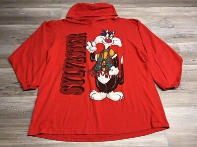Vintage Looney Tunes T-Shirt Sylvester Cat Peace Love Hippie Hooded XL Big Print - Image 1 of 4