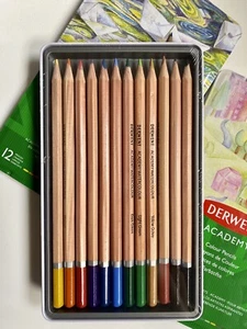 Derwent New tin of 12 x2 Tins Bundle. Watercolour & Colours pencils Set BNWT - Picture 1 of 6