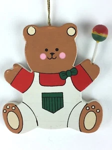 Baby Bear holding Rattle Cute Thin 2-sided Christmas Tree Ornament Winter Decor - Imagen 1 de 10
