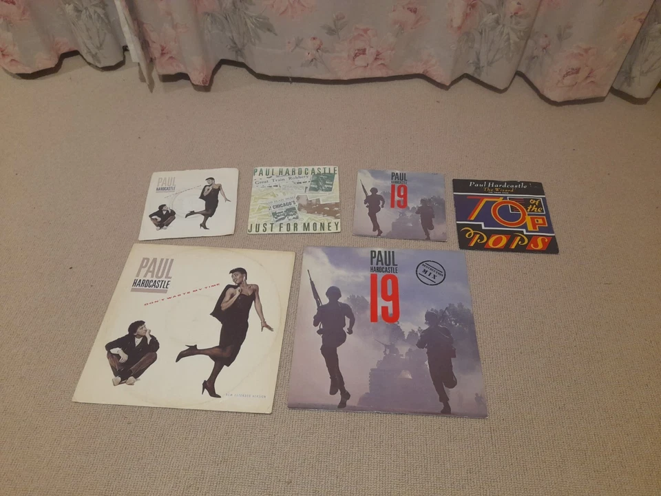 Collection of 6 Paul Hardcastle vinyl Records 19 Don't Waste My Time 12" 7" - Image 1 of 1