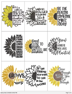 CITAS GIRASOL MÁQUINA DE BORDAR DISEÑOS PES HUS JEF USB - Imagen 1 de 22