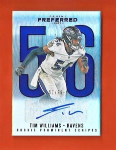 2017 PANINI PREFERRED BLUE TIM WILLIAMS AUTO #d 51/99 BALTIMORE RAVENS - Picture 1 of 2
