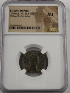 NGC AU Gallienus BI Double-Denarius. 253-268AD. Sol Reverse - Picture 1 of 6