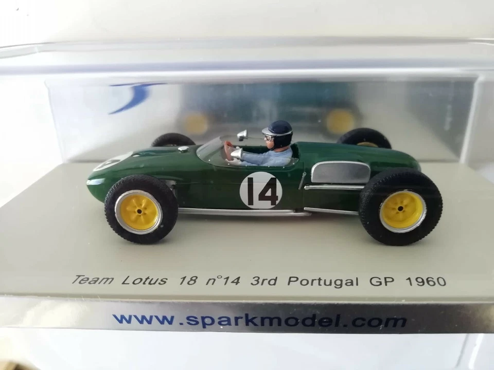 SPARK Lotus 18 #14 Jim Clark 3rd Portugal GP 1960 1/43 - S1840 RARE - Immagine 1 di 1