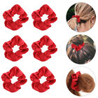 10x Elastische Haargummis Weihnachten Rot Scrunchies