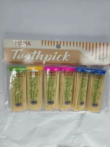 Bamboo Wooden Toothpicks Single-Point Teeth Sturdy Smooth Finish 6 Bottle Perset - Picture 1 of 15