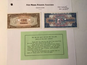 GREAT BRITAIN BRITISH ARMED FORCE 1 SHILLING WWII 3rd series 4th series 2 notes - Picture 1 of 2