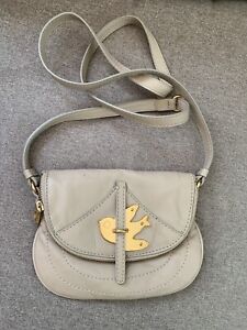 MARC BY MARC JACOBS PETAL TO THE  CREAM LEATHER GOLD BIRD SHOULDER CROSSBODY BAG