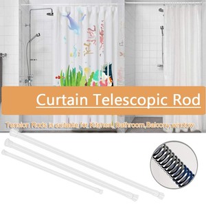 5Pcs Spring Loaded Extendable Voile Bath Net Curtain Tension Rod Pole Rail