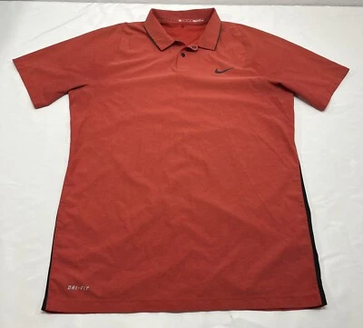 Nike Golf Colección Tiger Woods Polo Camisa a Rayas a Presión Dri-Fit Para Hombre M - Mancha Foto 1 de 4