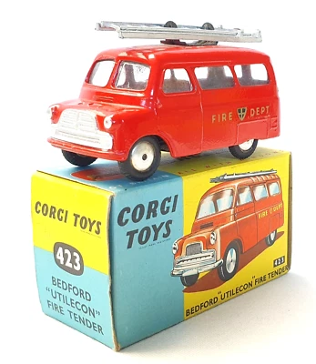 Corgi Toys England 1:48 BEDFORD UTILECON FIRE TENDER #423 GIROSCOPIO C-9 SIN USAR, EN CAJA 58 ¡RARO! Foto 1 de 4