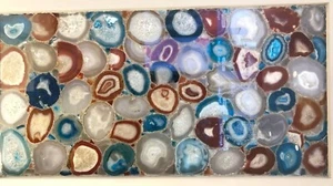 Mixed Agate Stone Slab – Natural Crystal Gemstone Tabletop/Countertop – Polished - Picture 1 of 10