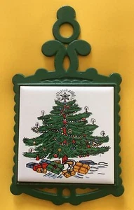 🎄 Vintage Christmas Tree Wall Holiday Buffet Tile Trivet by Cathay - EUC - Picture 1 of 2