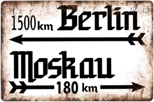 Metal sign - 1500km Berlin - Moskau 180km - Bild 1 von 11