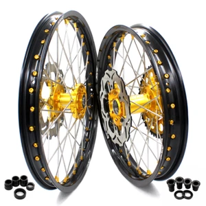 Juego de llantas KKE 21/19 MX para Suzuki RM125 RM250 1996-2000 disco CNC bujes dorados - Imagen 1 de 15