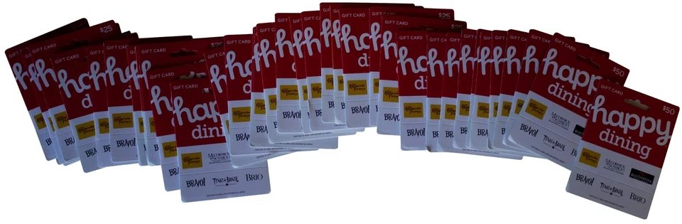 LOT Of 34 HAPPY DINING GIFT CARDS w/ NO Value ZERO Balance ($0) Red Lobster Etc. - Image 1 of 4